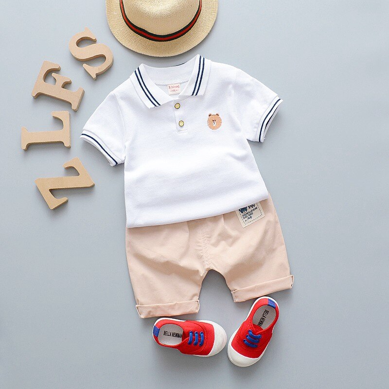 Zomer baby jongenskleding pakken heren stijl jongens kleding sets t-shirt + broek 2 stuks casual sportpakken peuter sets: W / Xl
