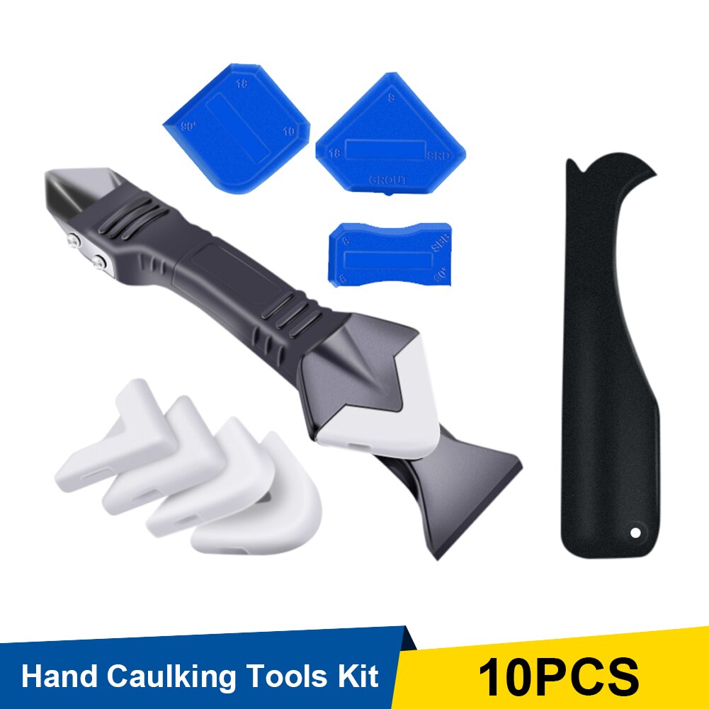 10Pcs Hand Caulking Tools Kit Caulk Remover Tools Silicone Sealant Finishing Tool Caulk Nozzle Applicator Finishing for Window