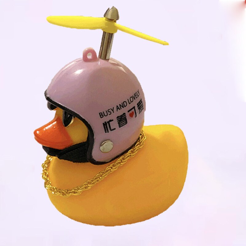 Bicycle Horn Cute Little Yellow Duck Night Warning Light Children's Rubber Duck Toy Mountain Bike Scooter Lights Decoration: N