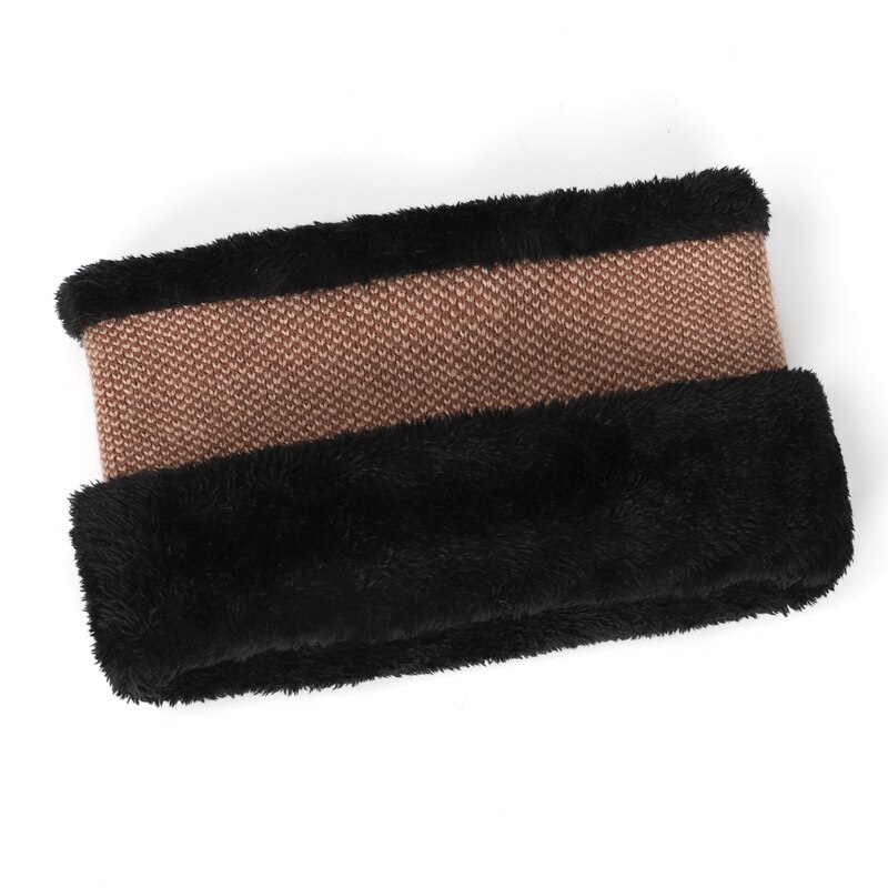 Men Hats Scarf Set Winter Warm 2 Piece Set Male/Female Velvet Skullcap Cotton Beanie Ring Bib XHBOY Outdoor Ski Hedging Cap