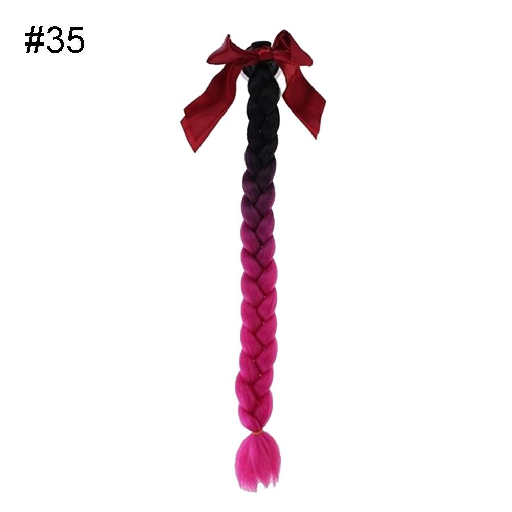 Motorcycle Bicycle Pigtail Full Face Helmet Twist Gradient Braids Ponytail Decor: 35