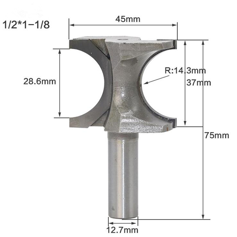 Vhm Halfronde Frees Hout Router Bit Arc Messen CNC Houtbewerking Gereedschap voor Hout Fresas Para Madeira: 24 mm