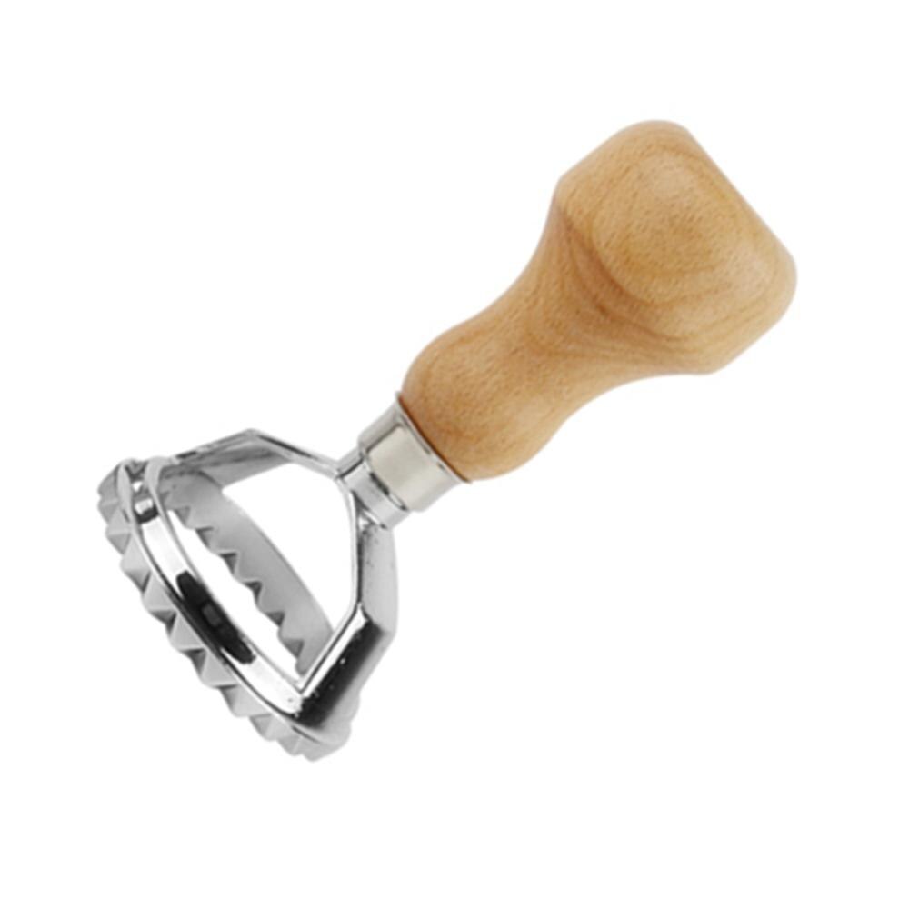 Klassisk runde og firkantede pasta cutter kage cookie værktøjer køkken pasta mold værktøj ravioli stempel cutter med strand træ håndtag: -en