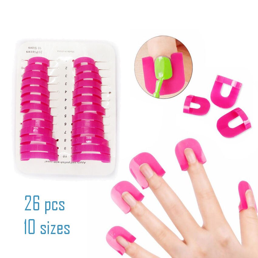 Addfavor 26pc nail gel model stel anti-overflow u form neglelak beskyttelse tape negle kunst maleri hegn ramme negle diy kit: Bbt 103