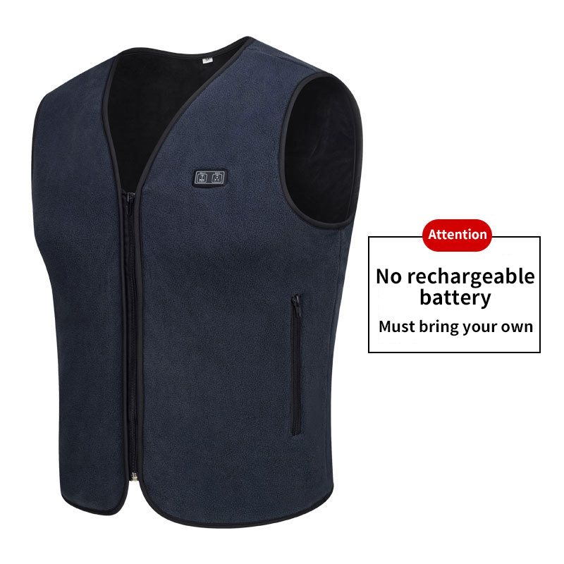 Ricarica USB gilet autoriscaldante a temperatura regolabile a 3 velocità gilet riscaldato lavabile giacca riscaldante senza maniche elettrica invernale uomo: blu / L