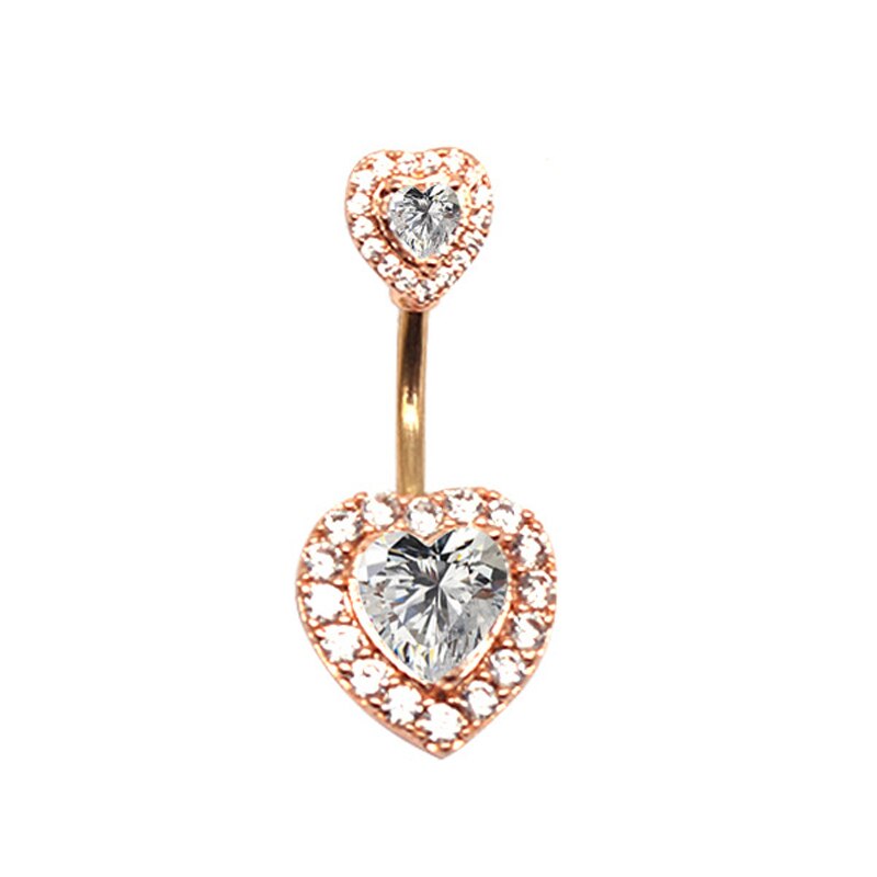 Piercing de acero de titanio con escudo para pezón para mujer, 14G de circonita, mancuerna de corazón, Piercing de vientre, anillos para pezón, joyería corporal, Sexy: 6