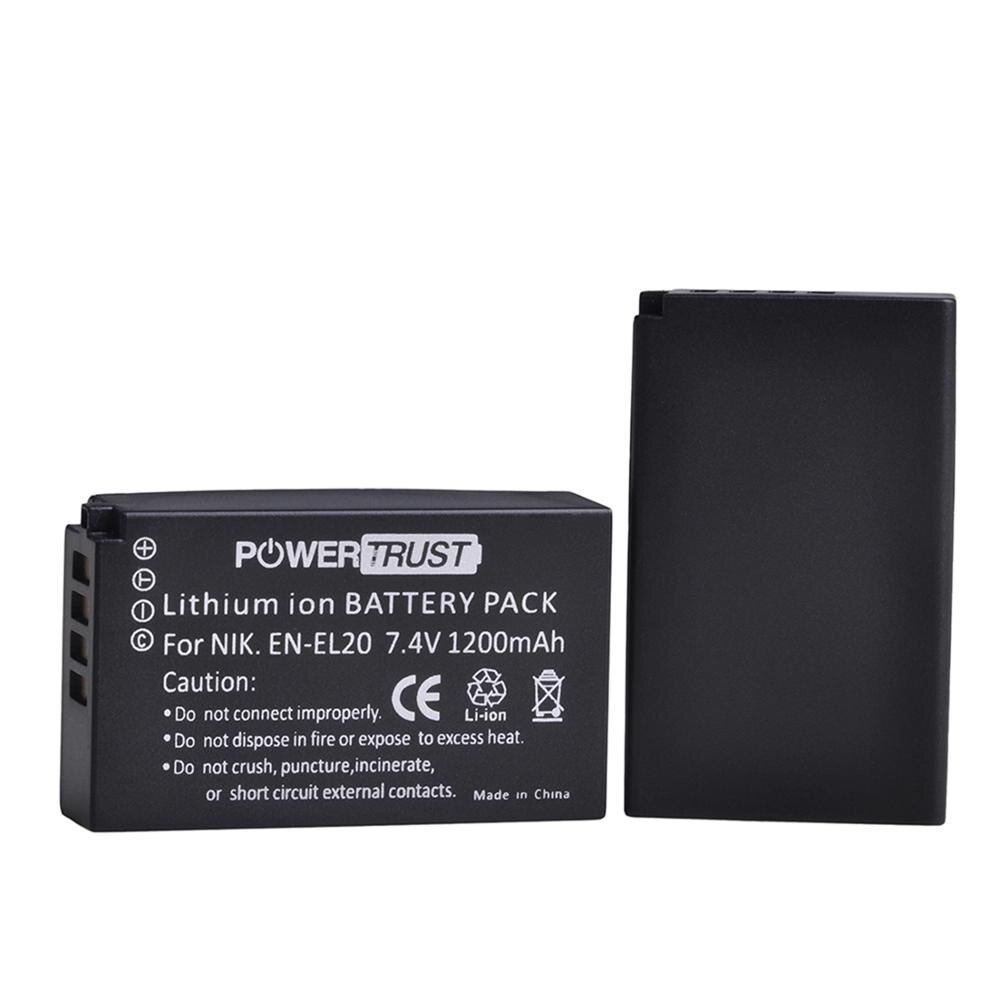 2 stk en -el20 en el20 enel 20 en el20a batteri og lcd dobbel lader for nikon coolpix  p1000 nikon 1 j1, j2, j3 nikon 1 aw1: 2 batterier