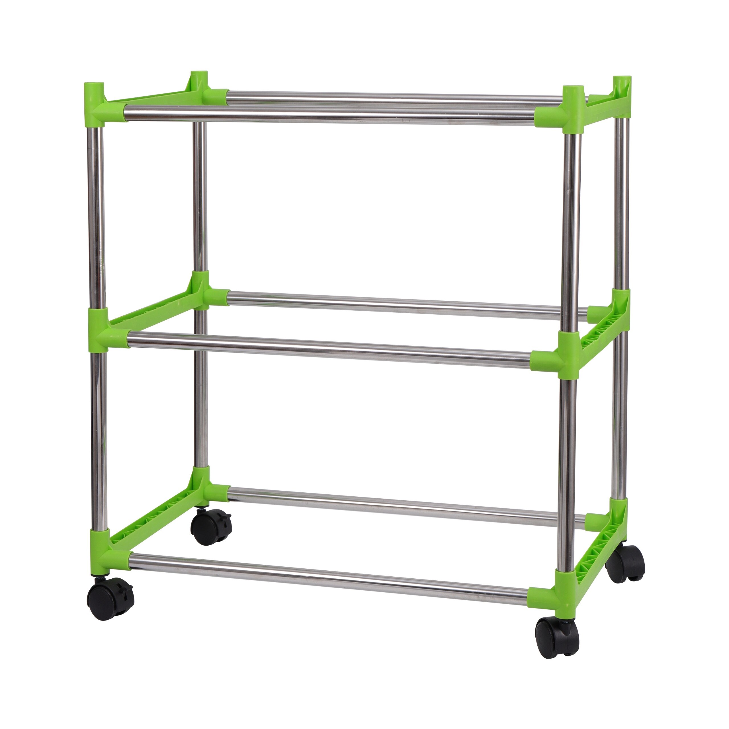 Hydrocultuur Groente Lade Montage Frame Roestvrij Stalen Buis Tauge Kwekerij Lade Plank Universele Wiel Diy Planten Rack: 3 layers L