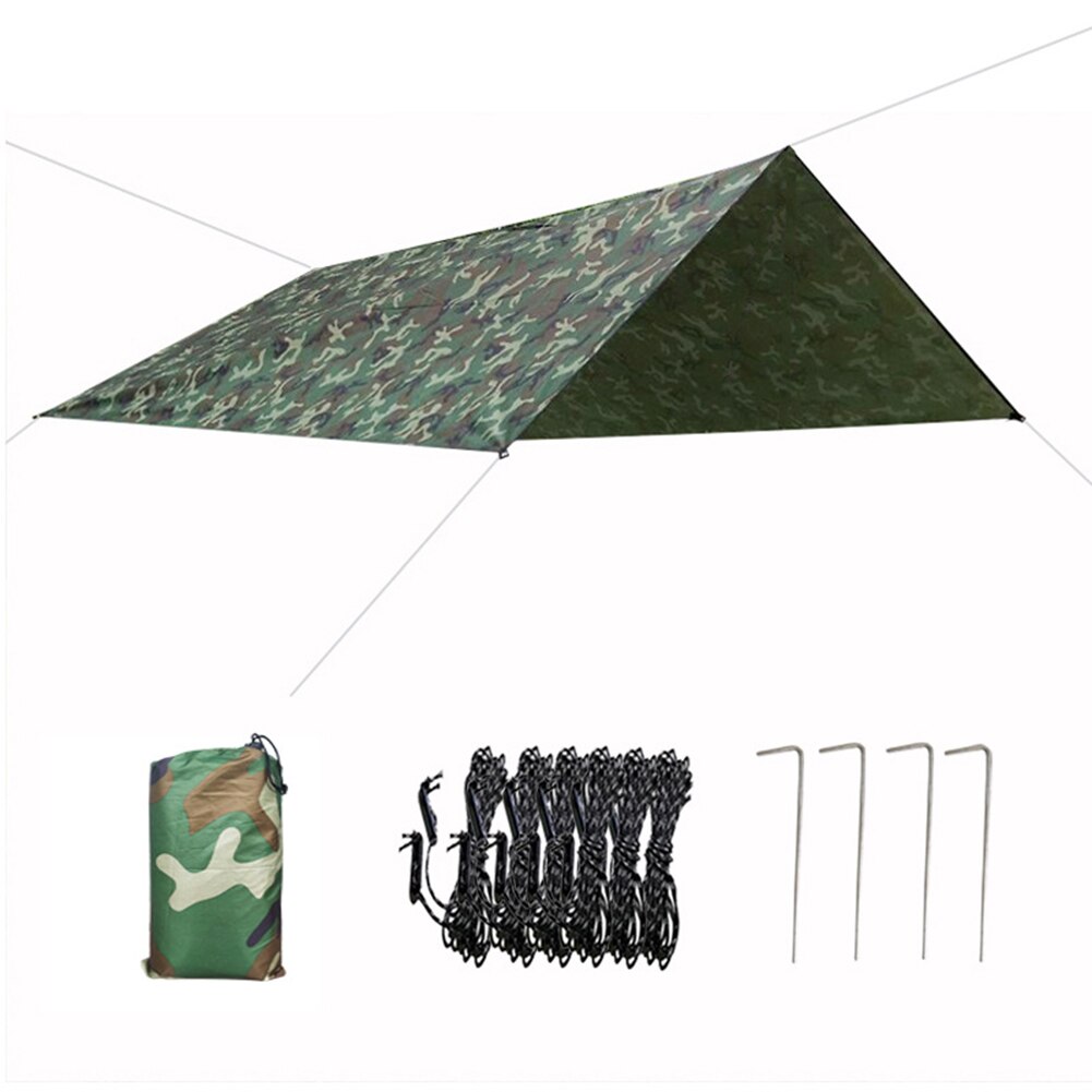 Multi-function Tent Tarp Waterproof Heavy Duty Shade Sail Sun Canopies Outdoor 118x118 Inches for Travel Camping WHShopp