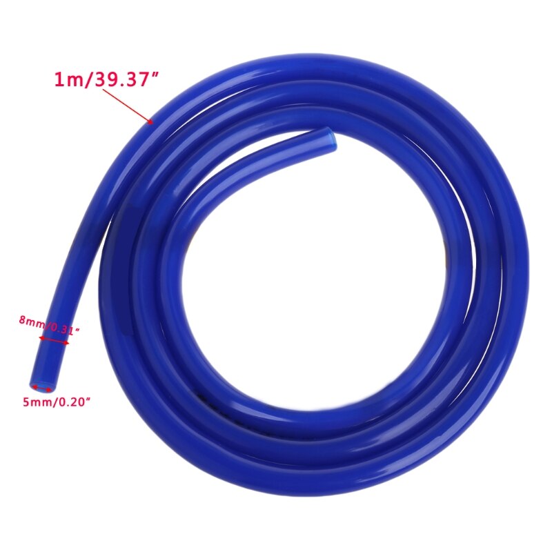 1m motorsykkel sykkel drivstoff gassolje slange bensin rør 5mm i /d 8mm o/d  e7ca