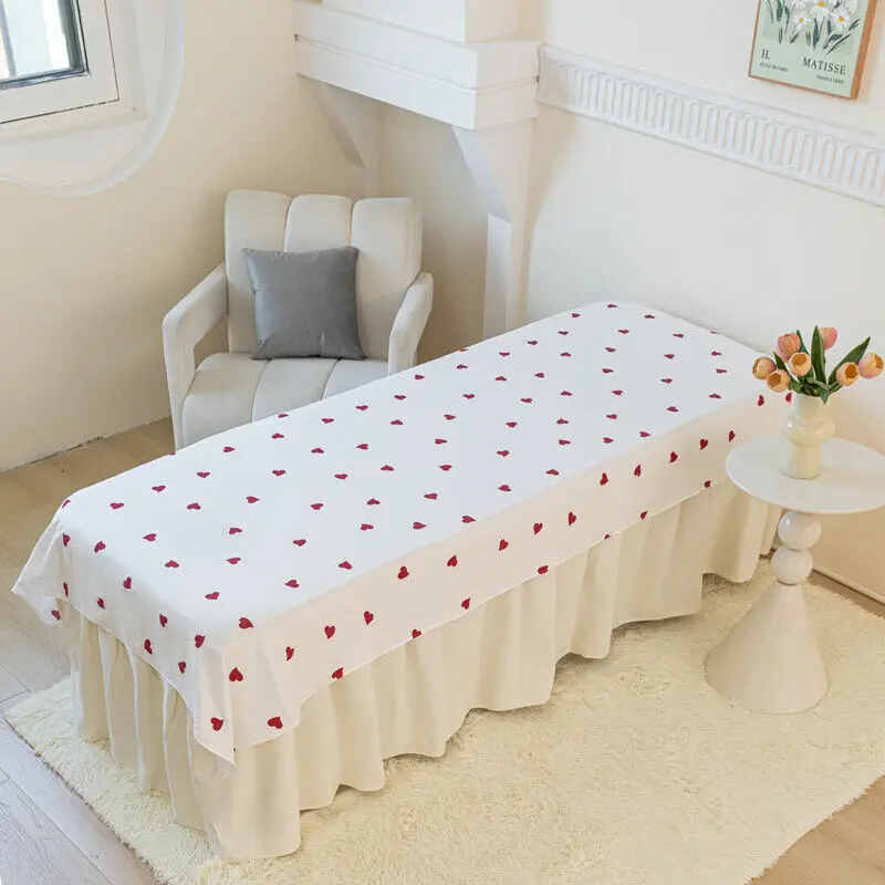 Sábanas de salón de belleza estampadas a la , cubierta de cama de masaje para Spa, ropa de cama con agujeros, cubierta de terapia de SPA de masaje Universal: Estados Unidos-Rey / Negro