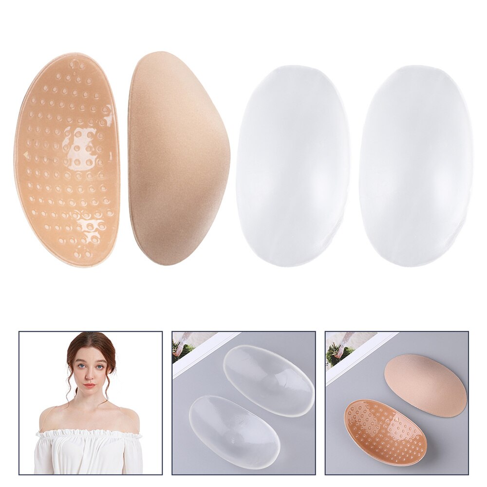 2 Pairs Silicone Shoulder Push-up Pads Adhesive Shoulder Enhancer Shoulder Pads