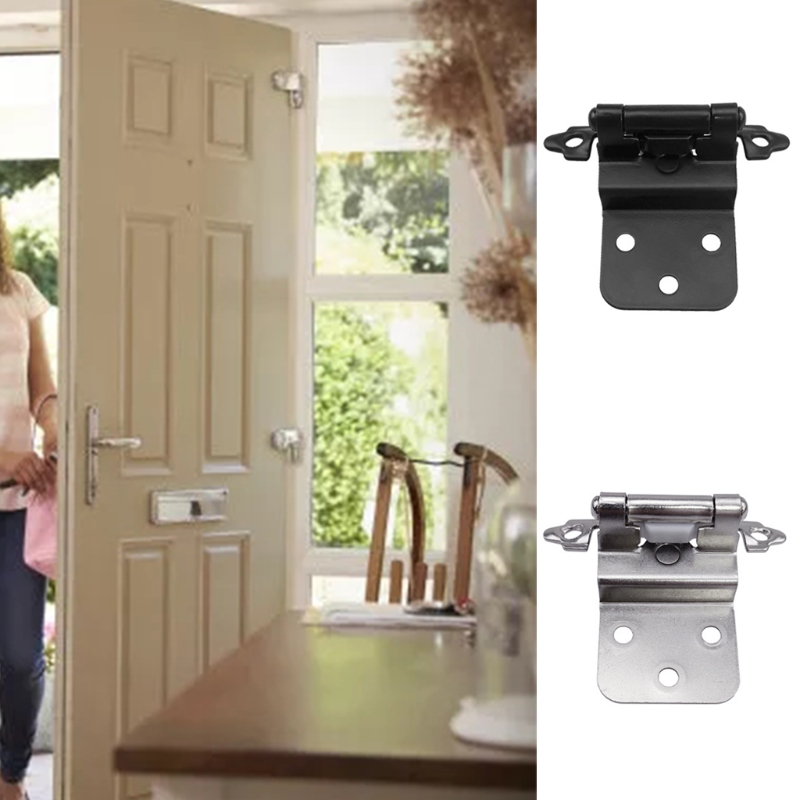 30Pcs Kitchen Cabinet Door Hinges Face Frame Matte Black Self Closing Furniture Cupboard Hinges Hardware