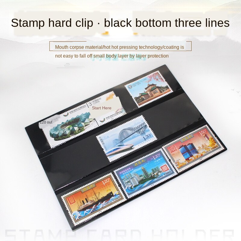 Stempel Collectie Bescherming Clip (Drie Lijnen Met Zwarte Achtergrond/Stempel Clip/Stempel Kaart/Inclusief 10 Stuks)