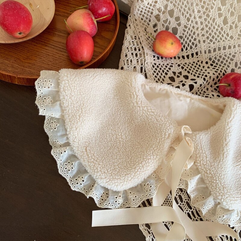 Lam Fleece Kant Kids Sjaal Baby Sjaal Kraag Das Voor Meisjes Sjaals Herfst Winter Kinderen Halsdoek Bib