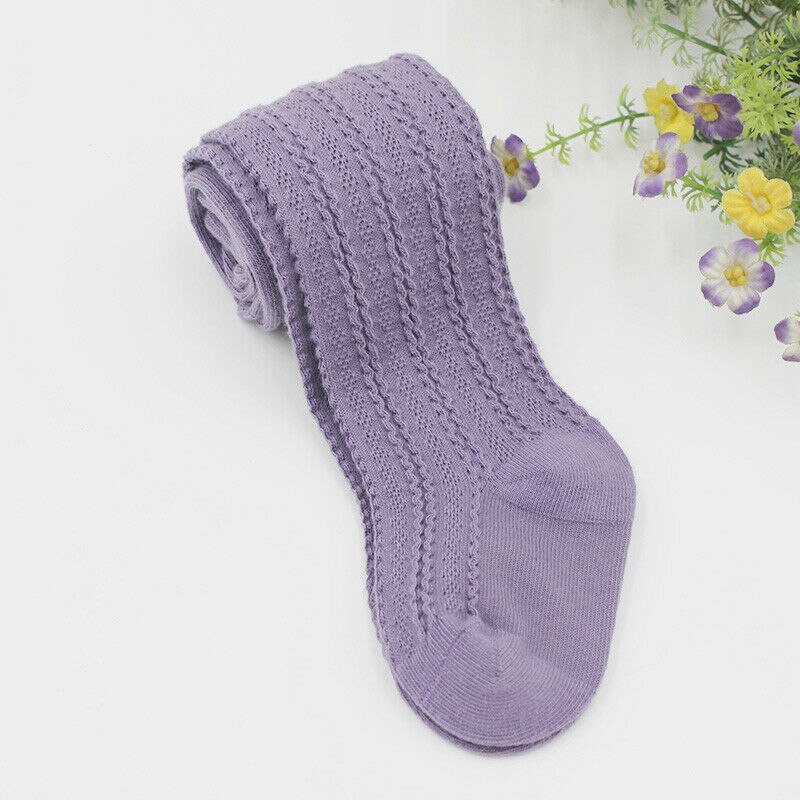 Baby Soft Cotton Stockings Newborn Baby Tights Toddler Kids Girls Tights all Cotton Warm Pantyhose Child Hosiery Stockings: Purple / 6M