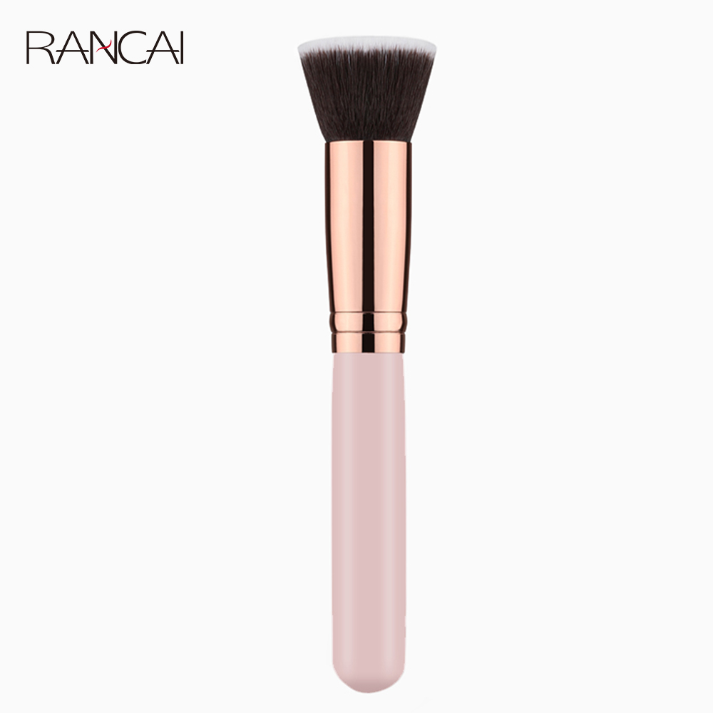 1 Uds. Brochas de maquillaje, brocha plana para base Kabuki para crema líquida en polvo, mezcla de contorno, herramientas de belleza para reparación facial grande