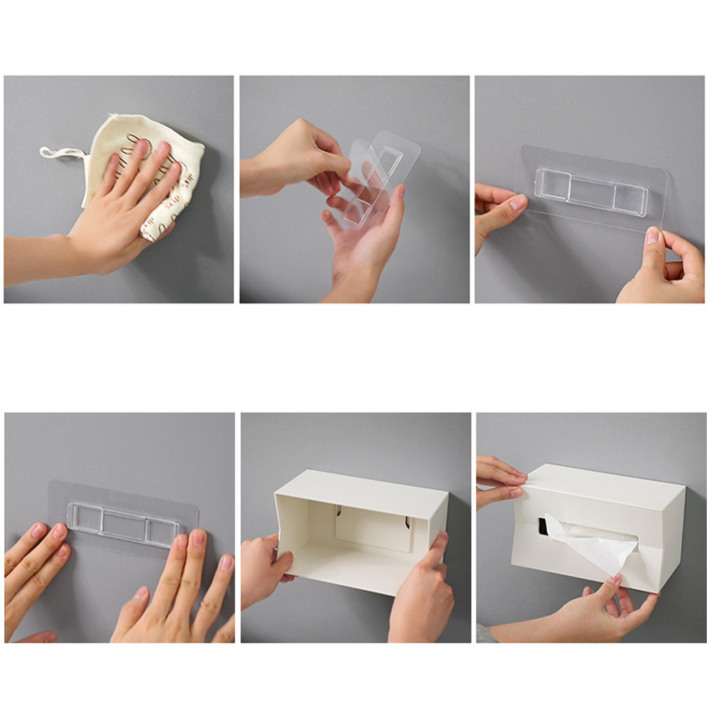 Kitchen Paper Storage Box Paper Box Paste Wall-mounted Paper Towel Holder Container Toilet Tissue Box Home Supplies #BL2