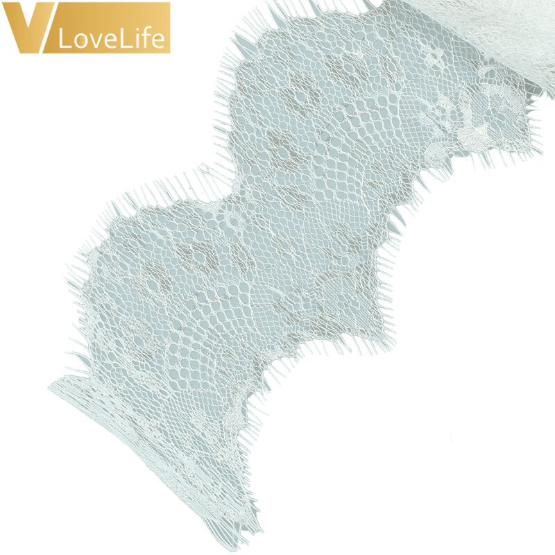DIY Ribbon 118" Lace Fabric Trim White Black Trim Embroidered For Sewing Decoration African Lace Fabric Beautiful: C-White
