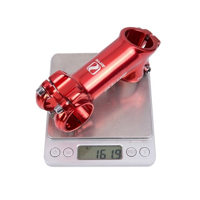 MTB 70 90 110mm 35 grados de alta resistencia ligero 31,8mm vástago pulido para XC AM Mountain Road Bike piezas de bicicleta brillante: Red 90mm