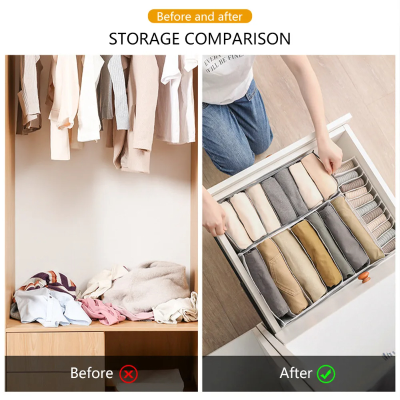 Aufbewahrungsbox für Unterwäsche, Kleidungs-Organizer, Schrank-Organizer, Kleiderschrank, Schublade, BH, Krawatten, T-Shirt, Jeans, Socken, Organisationssystem
