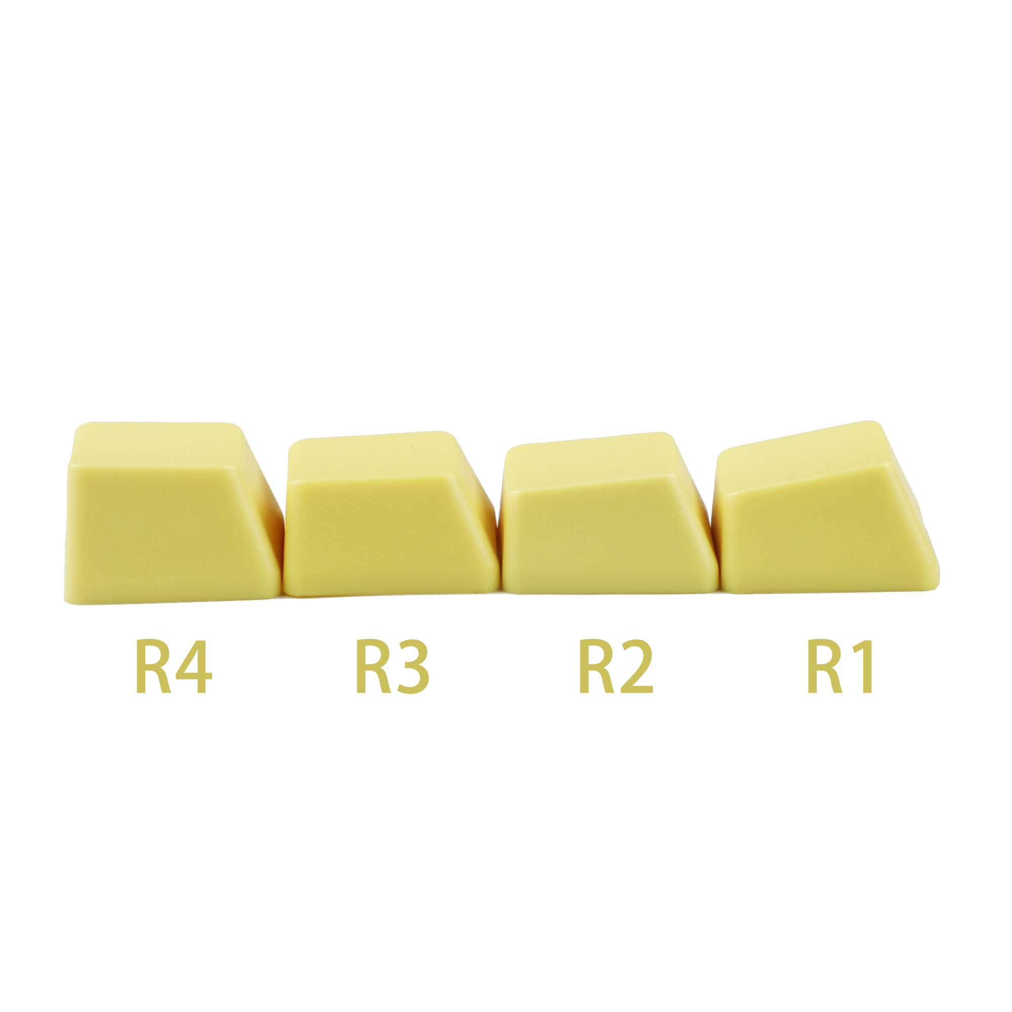 1u R1 R2 R3 R4 teclas personalizadas alfanuméricas de perfil OEM PBT grueso en blanco para teclas DIY: Oro / INTERRUPTOR NEGRO