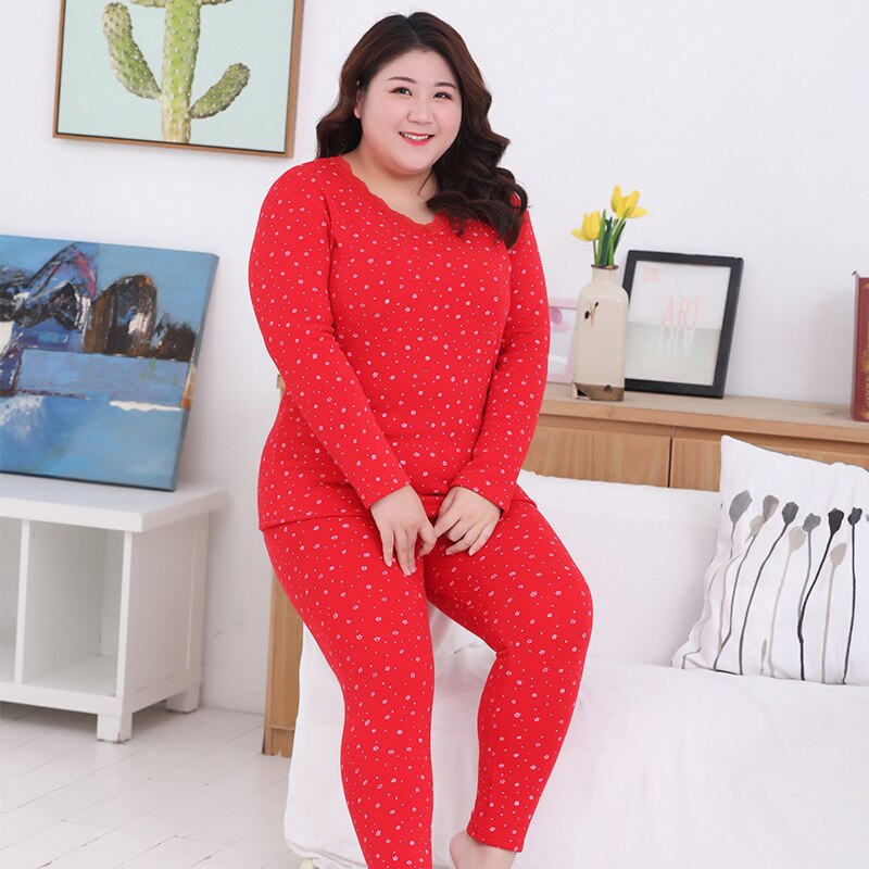 Termounderkläder #39 damer dam vinterset plus size toppar och byxor tvådelade hemmadräkter varma långkalsonger damformade set