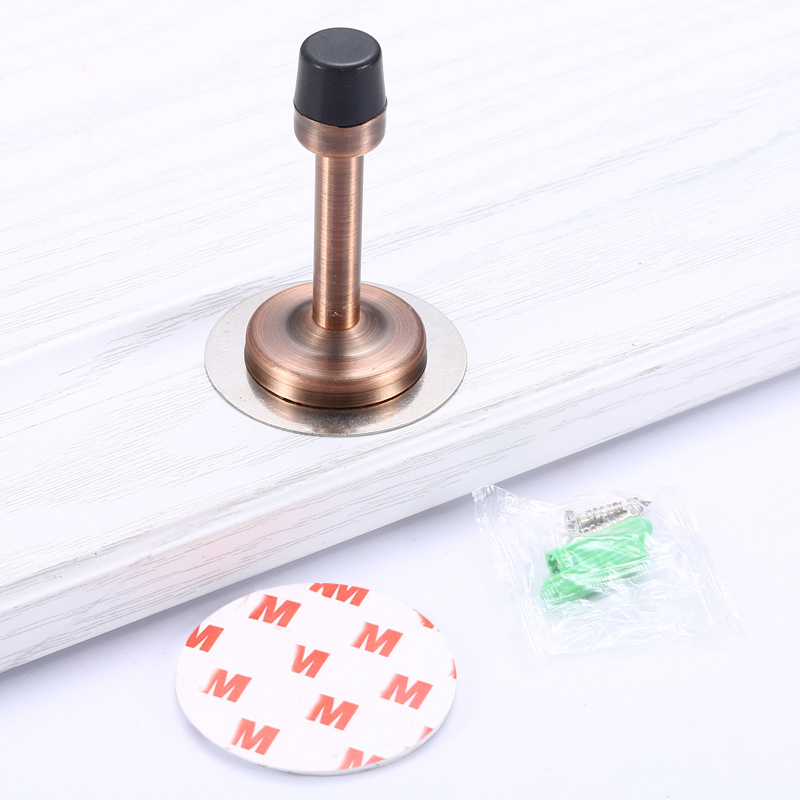 Stainless Steel Door Stops Wall Mounted Door Stopper Rubber Holder Catch Floor Fitting With Screws Bedroom Home Hardware: Stickers-RB
