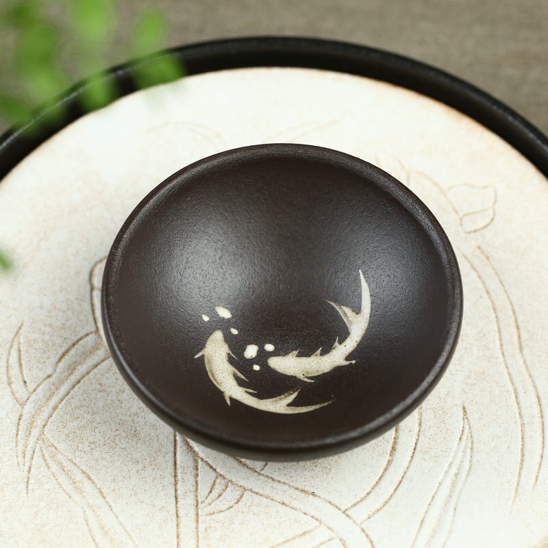 Zen hjerte skål te kop japansk stil keramisk teskål tilbehør vintage ru keramik håndmalet tekop: C