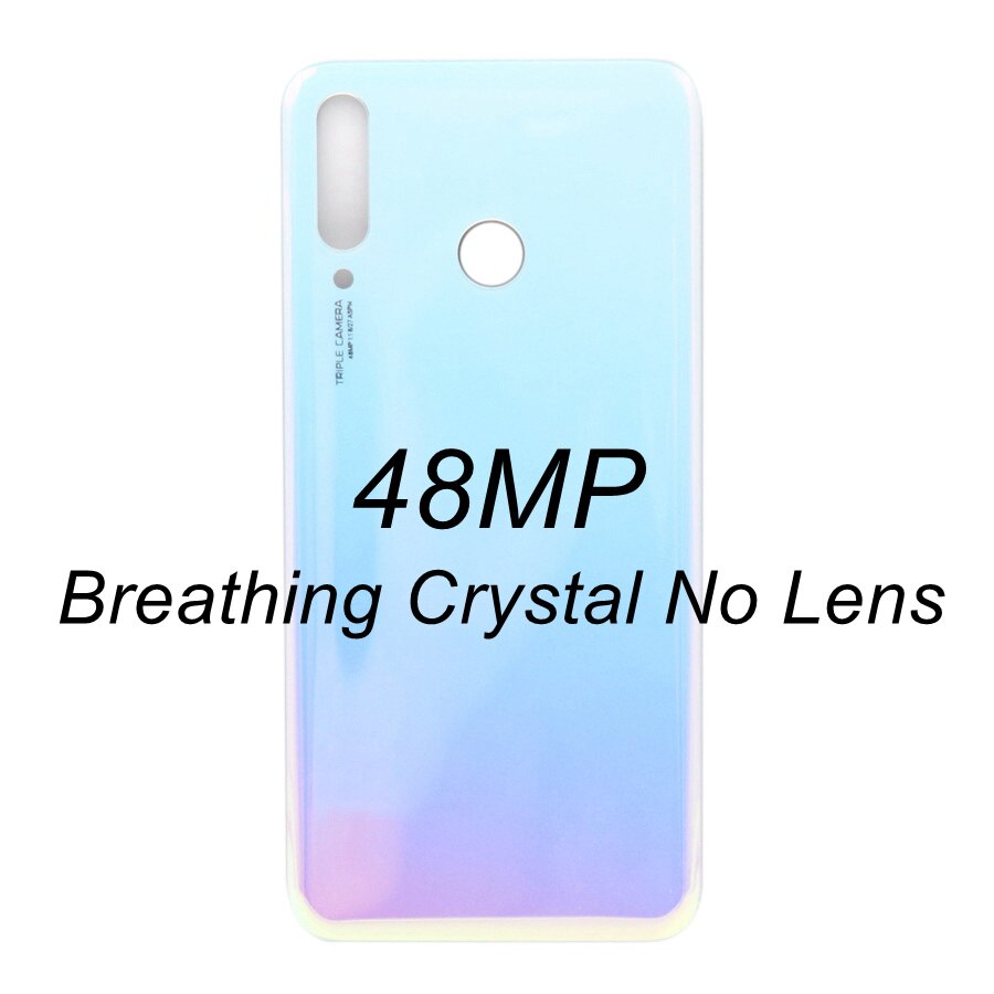 Til huawei  p30 lite batteridæksel bagside glaspanel nova 4e baghus dørkasse med udskiftning af kameraglas linse mar -lx1: 48mp- krystal uden linse
