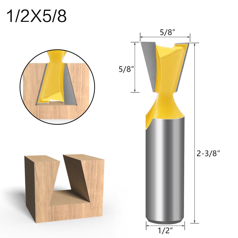1/5/6Pcs 6mm/6.35mm 8MM Shank Dovetail Milling Cutters C3 Grade Tungsten Router Bits For Wood Carving Woodworking Tools: 12.7mm shank NO4