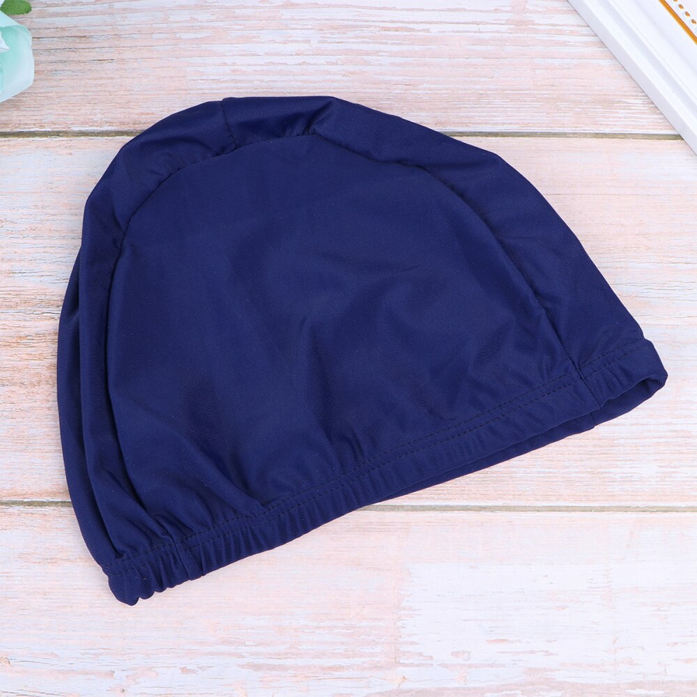 Adult Swim Cap Polyester Cloth Fabric Bathing Cap Men and Swimming Hat Caps for Water Sports (Pink)