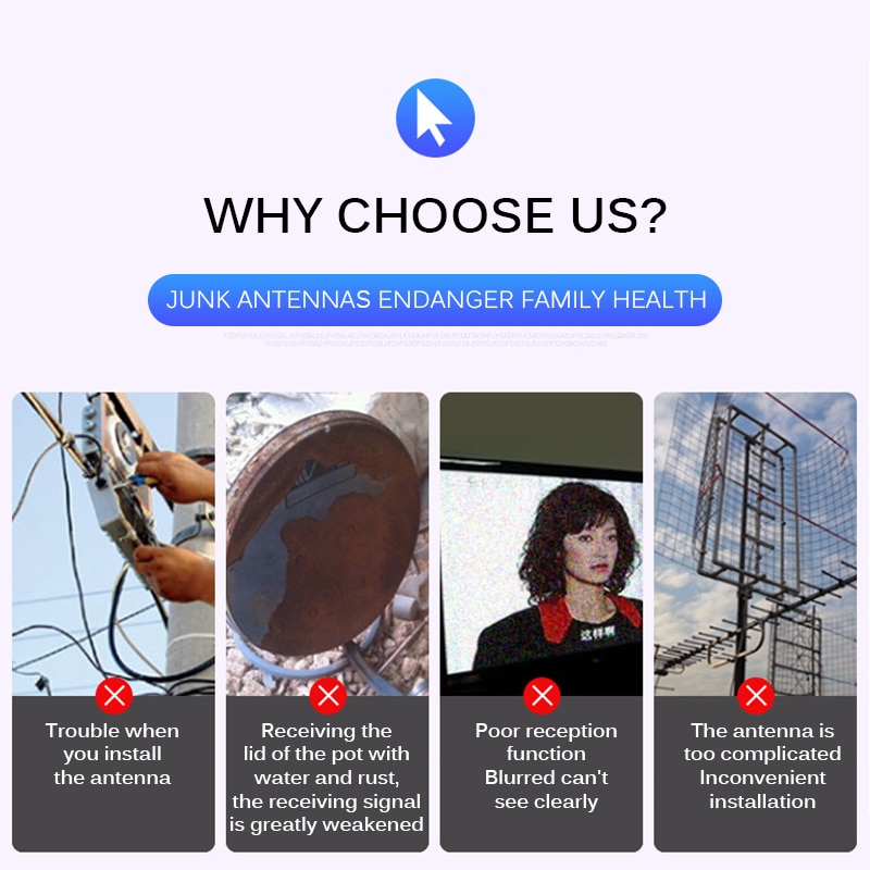 360 Degree HD Digital Outdoor TV Antenna High Gain Strong Signal Outdoor TV Antenna for Full Hd 720p 1080p 1080i 4K Television