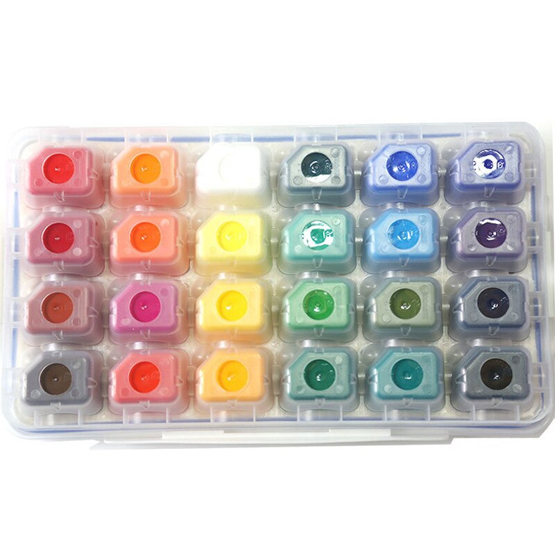 24 color gouache paint jelly paint set children beginner elementary school gouache painting materials pigment