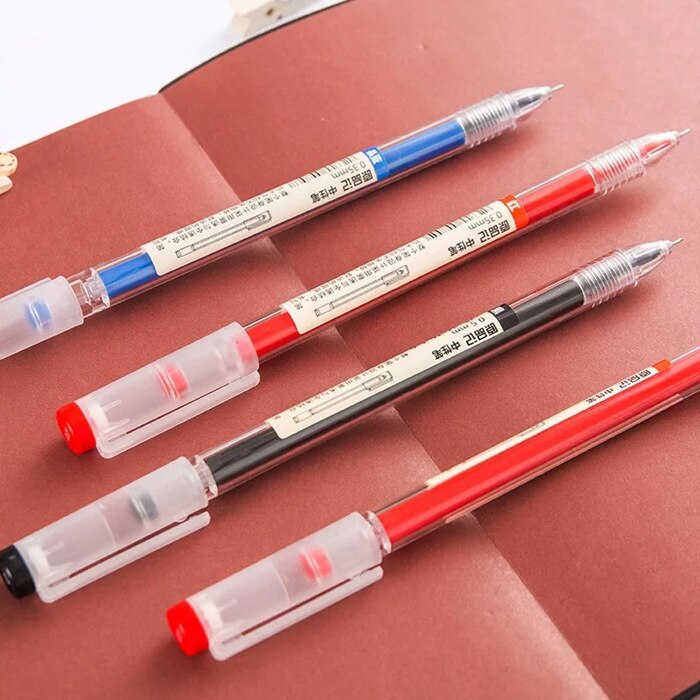 3 st japanska 0.35mm fina gelpennor blå/svarta/röda pennor skolpenna kontor student skrivande brevpapper skolmaterial