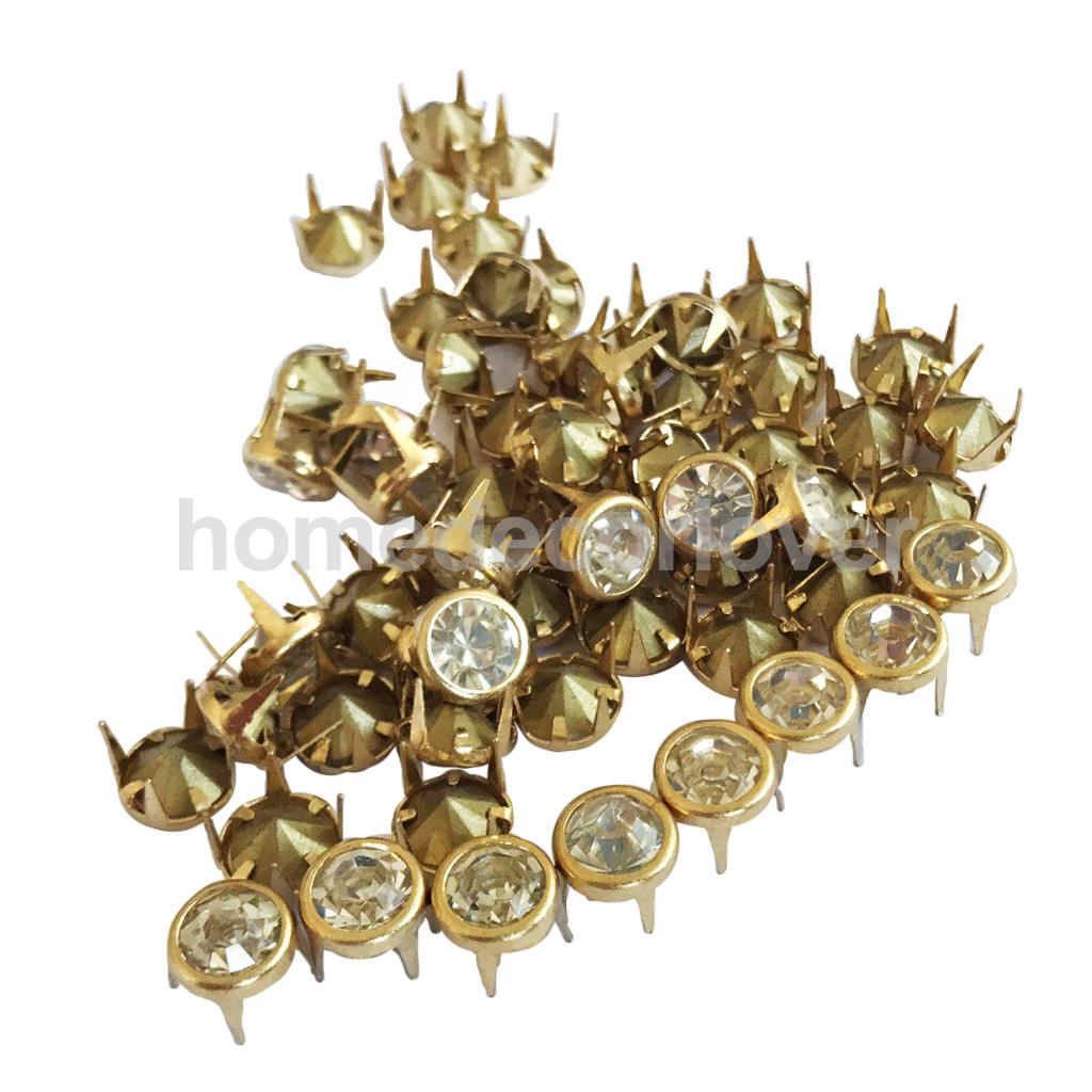 50 stk kløede rhinestone nitter punk pigge nitter flad kegle dekorative nitter gør det selv sæt til tøj tøj taske sko læder