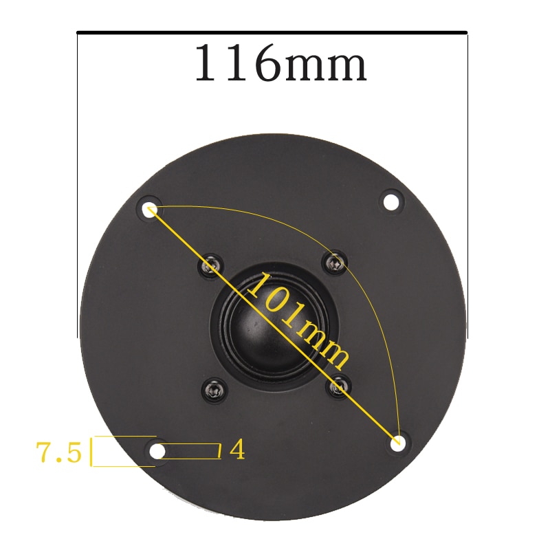 HIFIDIY LIVE 4~4.5 Inch Tweeter Speaker Unit Black Silk membrane 4/8OHM 30W ATreble Loudspeaker B1-95/100/103/104/108/110/116mm: 8 OHM / B1-116