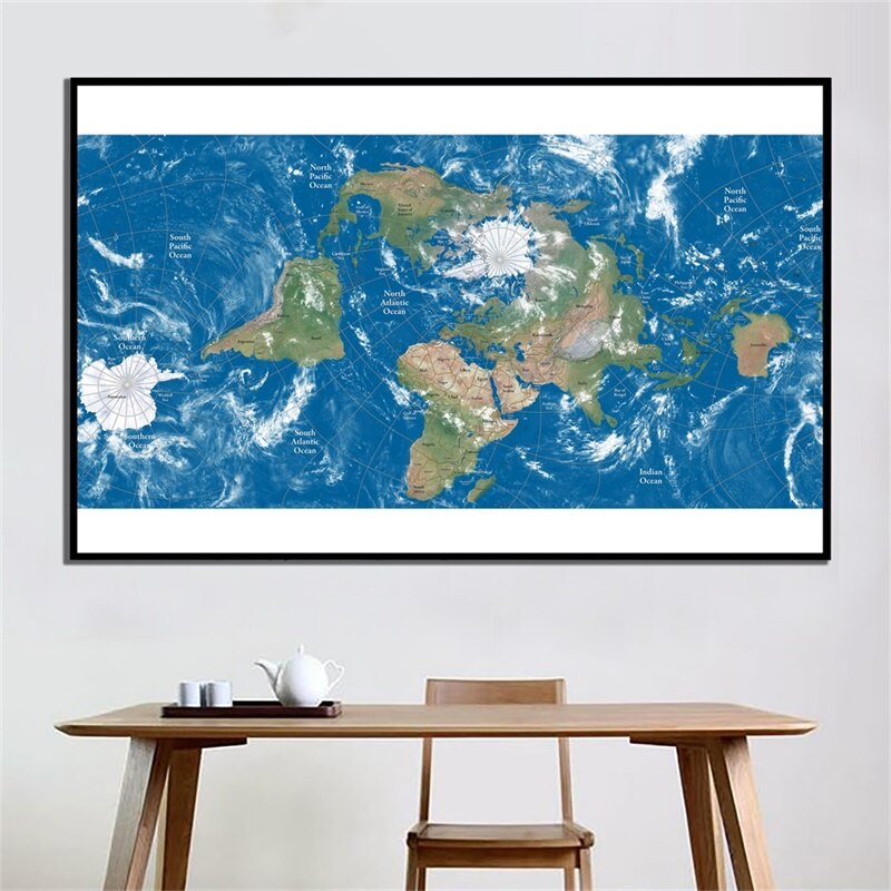 120*60cm The World Map Non-woven Canvas Painting Wall Art Poster and Prints School Supplies Living Room Home Decoration