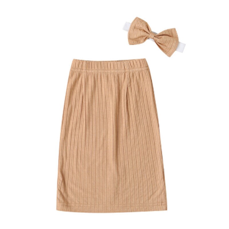 Zomer Kid Meisjes Effen Kleur Rok Boog Haarband Peuter Meisjes Tas Hippe Rok 1-4T