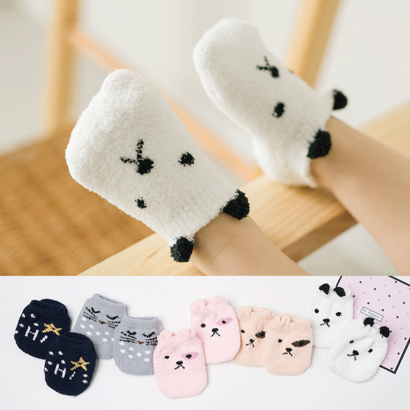 Antislip Baby Sokken Herfst Winter Coral Fleece Sokken Warm Peuter Jongen Meisjes Vloer Sokken Baby Kleding Accessoires Thicken