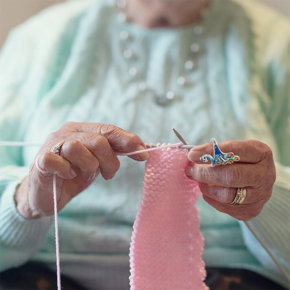 5pcs Knitting Loop Rings Multi-purpose Rings Practical Crochet Rings