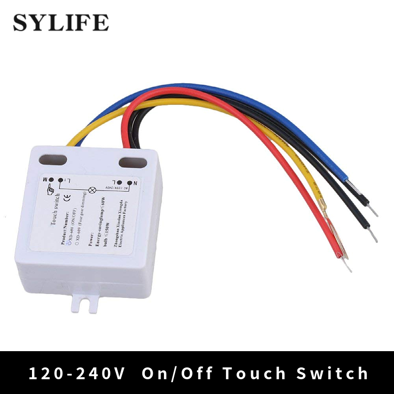 Interruptor táctil de encendido y apagado, 120V a 240V, con amortiguador de sobretensiones para XD-608 de lámpara LED