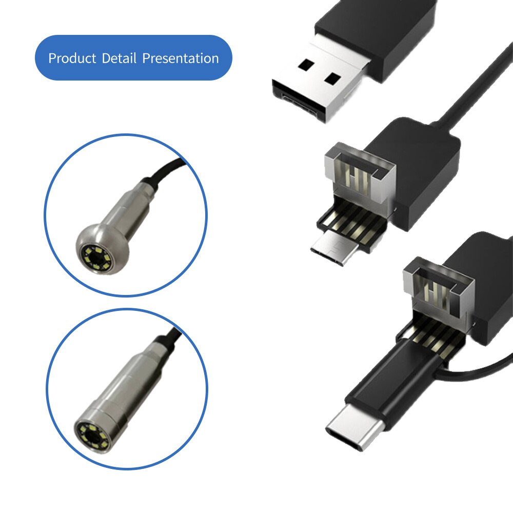 Caméra endoscope à mise au point automatique 15M 5.0MP FHD IP68 étanche 6 LED pour l&#39;aquaculture de pêche à l&#39;égout à souder