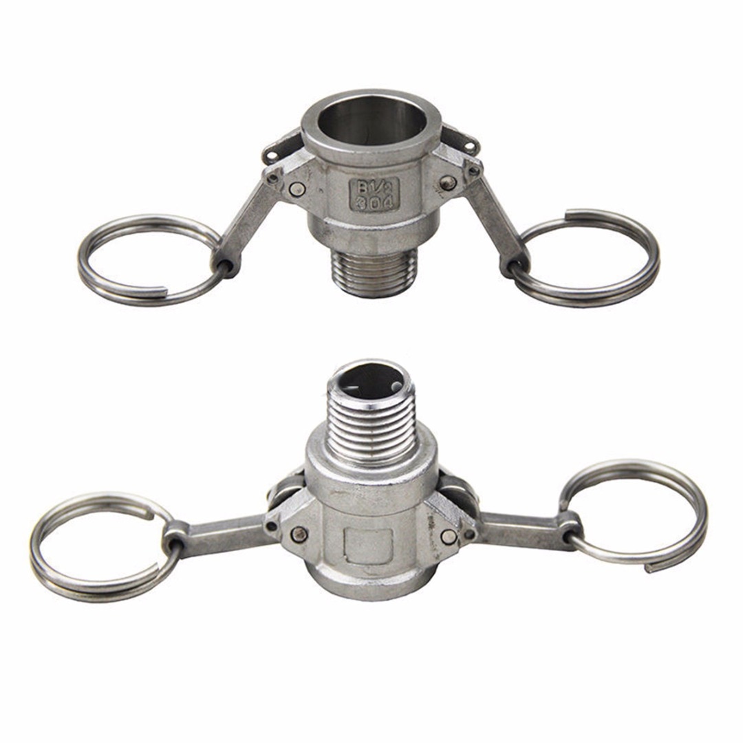 1pc 304 Stainless Steel Homebrew Camlock Fitting Adapter 1/2" MPT FPT Barb Camlock Quick Disconnect For Hose Pumps Fittings