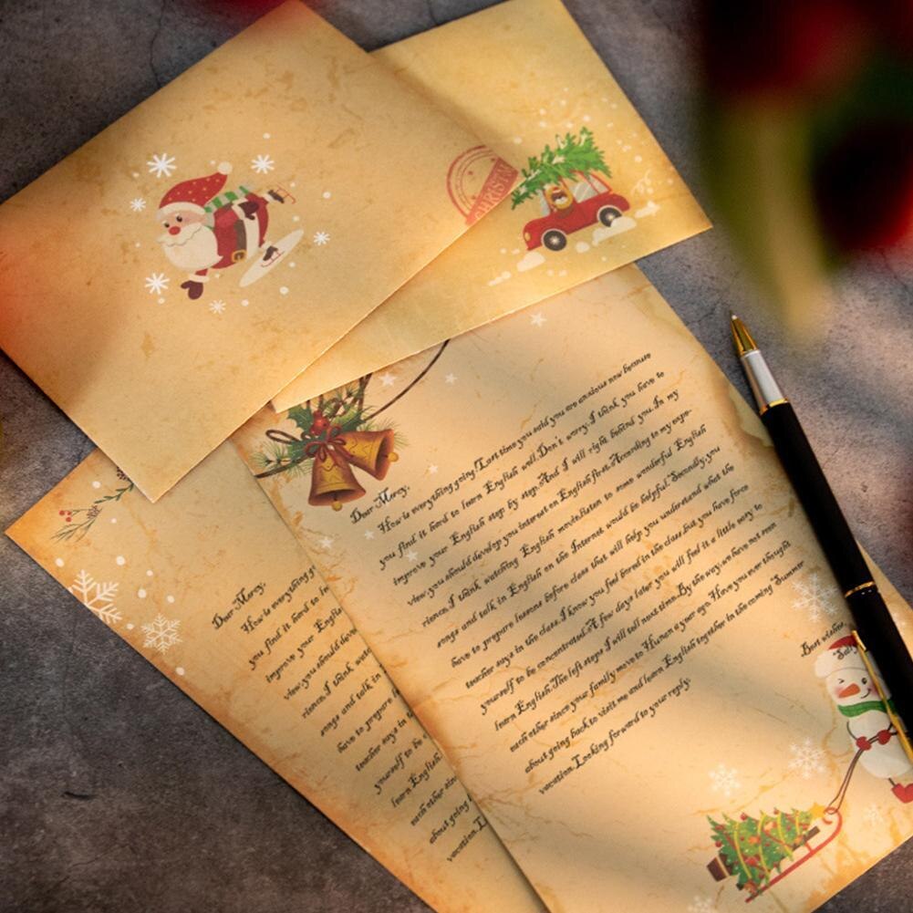 Christmas Series Vintage Brown Kraft Paper Writing Paper Letter Paper Wedding Birthday Party Invitation Paper Envelope