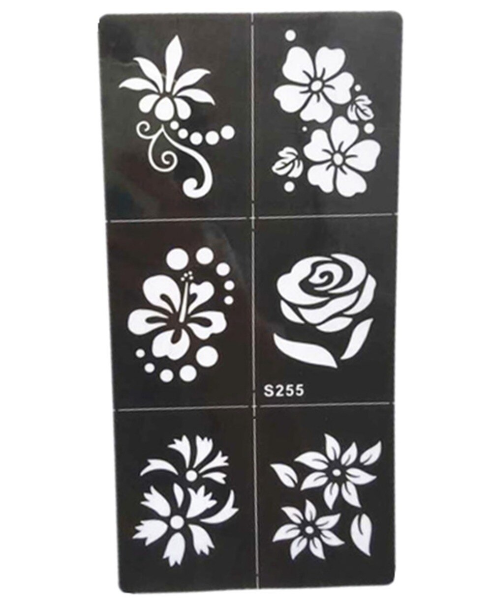 Plantilla de tatuaje con patrón de flores en , dibujo para pintar plantillas para tatuajes con aerógrafo para tatuajes Henna temporaria pegatinas para plantillas