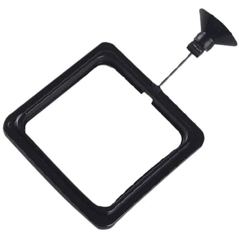 Aquarium Fütterung Ring Fischfutter Auftrieb Ring Schwimm Tablett Fisch Zubringer Platz/Kreis Mit Saugnapf Aquarium Zubehör: Schwarz S
