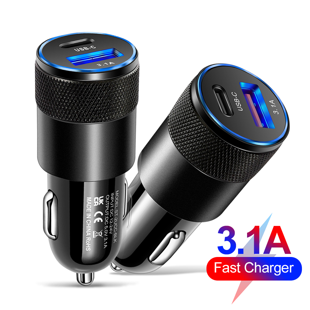 Caricabatteria da auto USB da 66 W ricarica rapida 3.0 tipo C adattatore per telefono a ricarica rapida per iPhone 13 12 11 Pro Max Redmi Huawei Samsung S21 S22
