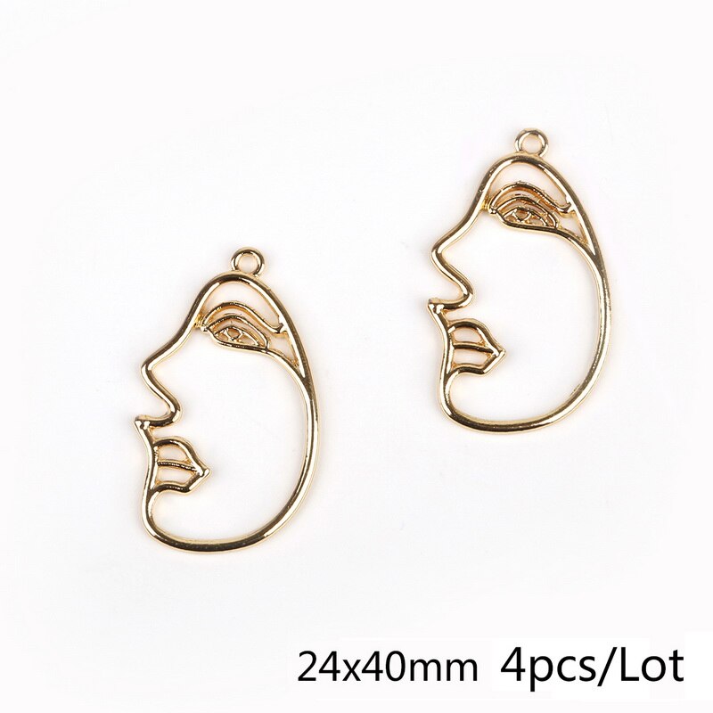 Gesicht/Sieg Zeichen/Palme bilden Anhänger Gold Farbe 4 teile/beutel Lochgröße 2mm Für DIY halskette Ohrring Schmuck Dekoration: 1