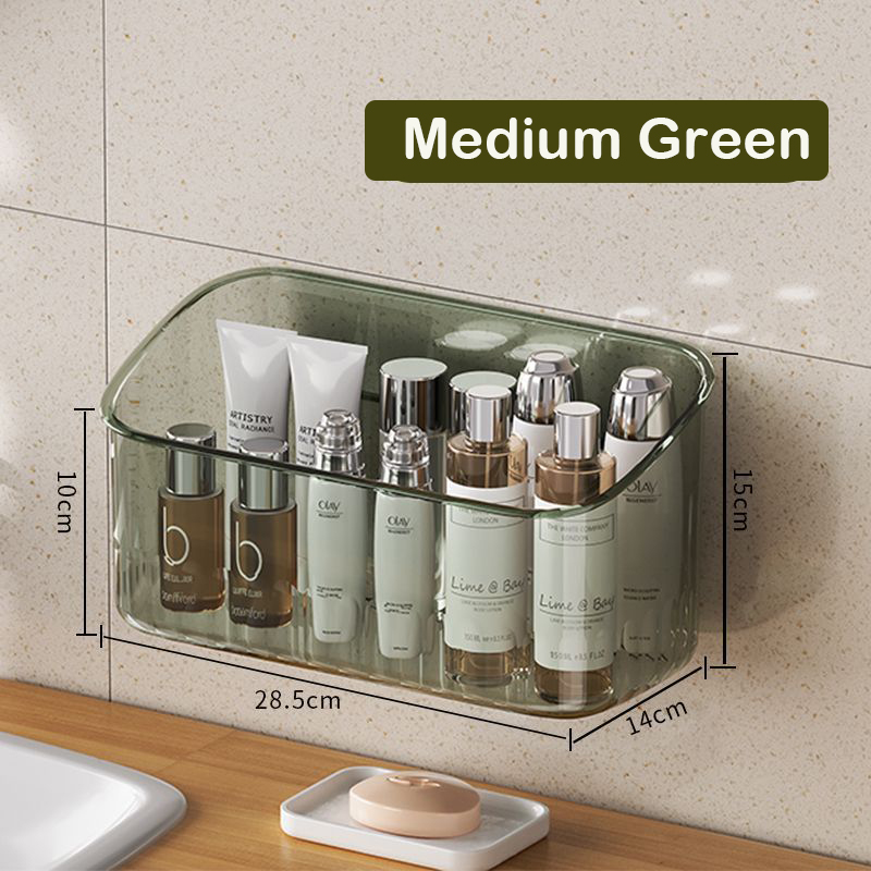 Estante organizador para el baño, soporte transparente para botellas de Gel de ducha montado en la pared, soporte de plástico sin perforación para el hogar, estante para mascotas: Beige
